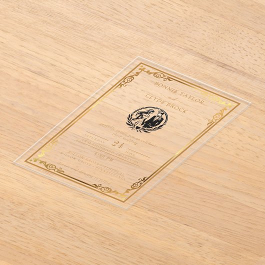 Acryl bruiloft uitnodiging met uw foto moment (Laagn)