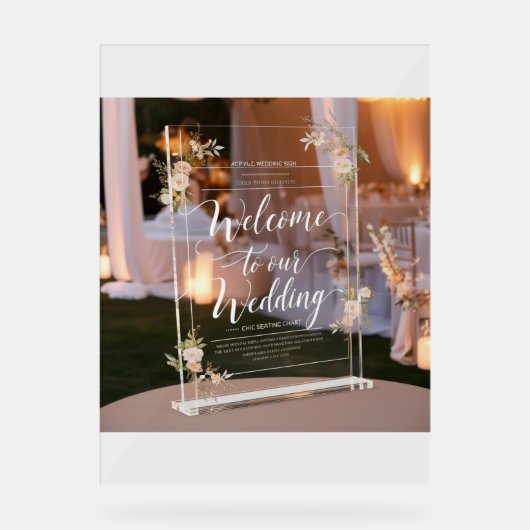 "Acryl bruiloft welkom teken" Acryl Bord (Voorkant)
