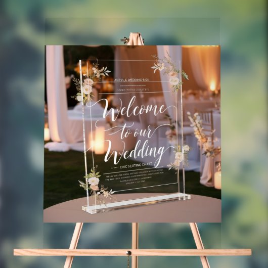 "Acryl bruiloft welkom teken" Acryl Bord (Neutraal)