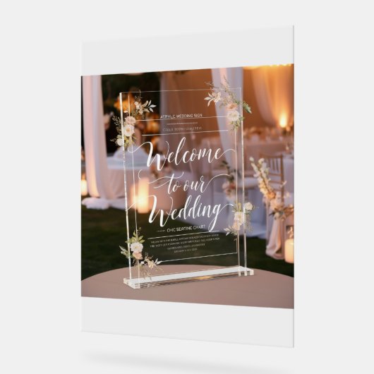 "Acryl bruiloft welkom teken" Acryl Bord (Hoek)