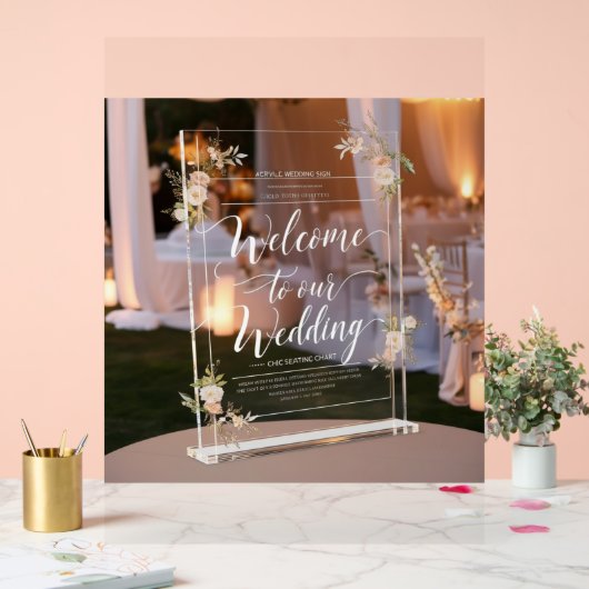 "Acryl bruiloft welkom teken" Acryl Bord (Huwelijk)
