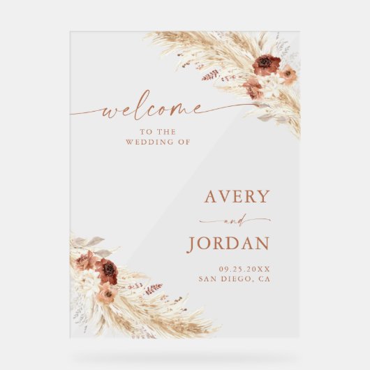 Acryl bruiloft welkom teken, herfst bruiloft welko acryl bord (Voorkant)