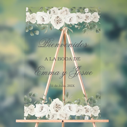 Acryl bruiloft welkom teken in het Spaans Acryl Bord (Neutraal)