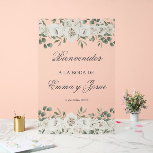 Acryl bruiloft welkom teken in het Spaans Acryl Bord (Huwelijk)