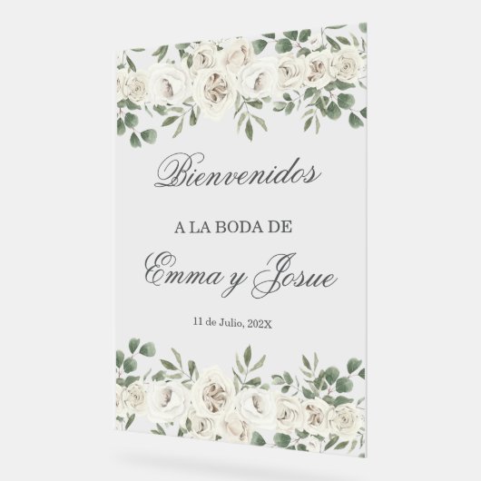 Acryl bruiloft welkom teken in het Spaans Bord (Hoek)