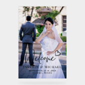 Acryl bruiloft welkomstbord met foto acryl bord (Voorkant)