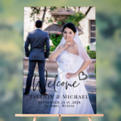 Acryl bruiloft welkomstbord met foto bord (Neutraal)