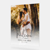 Acryl bruiloft welkomstbord met foto bord (Hoek)