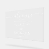 Acryl Bruiloft Welkomstbord met Naam en Datum | Bord (Hoek)