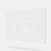 Acryl Bruiloft Welkomstbord met Naam en Datum | Bord (Hoek)