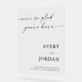 Acryl bruiloft welkomstbord, minimalistisch welkom bord (Hoek)