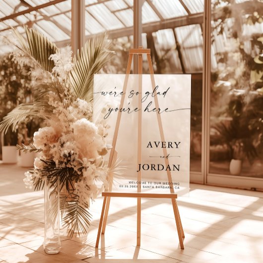 Acryl bruiloft welkomstbord, minimalistisch welkom bord