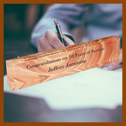 Acryl bureau Naamplaat, 10 jaar service Naambordje