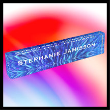 Acryl Bureau Naamplaat, Blauw Abstract