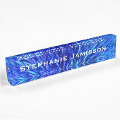 Acryl Bureau Naamplaat, Blauw Abstract Naambordje