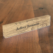 Acryl Bureau Naamplaat, Vloeibare Gouden Swirl Naambordje (Zijkant)