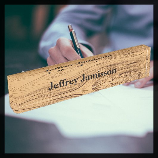 Acryl Bureau Naamplaat, Vloeibare Gouden Swirl Naambordje