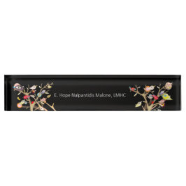 Acryl bureau naamplaat Whimsy Vogels Naambordje