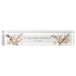 Acryl bureau naamplaat Whimsy Vogels Naambordje