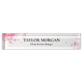 Acryl Cherry Blossom Waterverf Desk Naam Bord Naambordje (Voorkant)