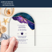 Acryl Clear BAR MITZVAH Galaxy Sterrennacht Blauw Acryl Uitnodigingen