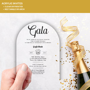 Acryl Clear Corporate Gala Award Ceremonie Modern Uitnodigingen