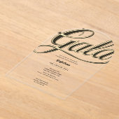 Acryl Clear Gala Business Charity Corporate Gold Acryl Uitnodigingen (Laagn)