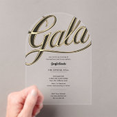 Acryl Clear Gala Business Charity Corporate Gold Acryl Uitnodigingen (Insitu (Draagbaar))