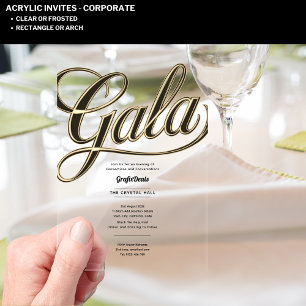 Acryl Clear Gala Business Charity Corporate Gold Acryl Uitnodigingen