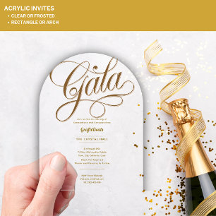 Acryl Clear Gala Business Charity Corporate Gold Uitnodigingen