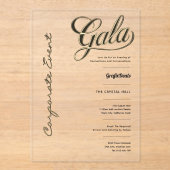 Acryl Clear Gala Business Charity Corporate Gold Uitnodigingen (Voorkant)