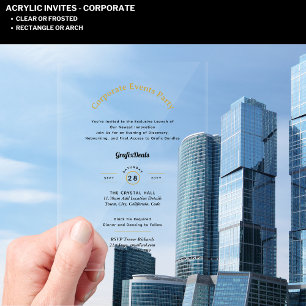 Acryl Clear Product Launch Corporate Events Chic Uitnodigingen