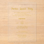 Acryl Clear Product Launch Corporate Events Chic Uitnodigingen (Voorkant)