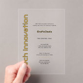 Acryl Clear Tech Innovatie Bedrijfsevenementen Acryl Uitnodigingen (Insitu (Draagbaar))
