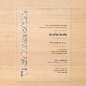 Acryl Clear Tech Innovatie Bedrijfsevenementen Acryl Uitnodigingen (Voorkant)