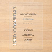 Acryl Clear Tech Innovatie Bedrijfsevenementen Acryl Uitnodigingen (Voorkant)