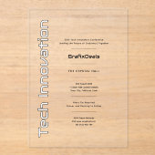 Acryl Clear Tech Innovatie Bedrijfsevenementen Acryl Uitnodigingen (Voorkant)