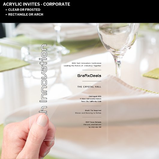 Acryl Clear Tech Innovatie Bedrijfsevenementen Acryl Uitnodigingen