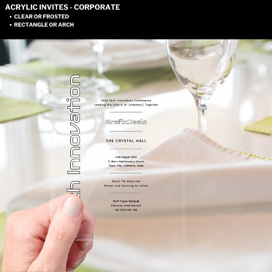Acryl Clear Tech Innovatie Bedrijfsevenementen Acryl Uitnodigingen