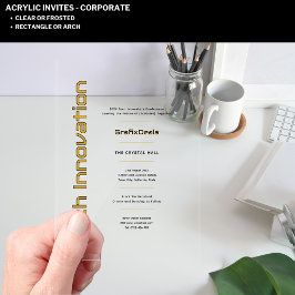 Acryl Clear Tech Innovatie Bedrijfsevenementen Acryl Uitnodigingen