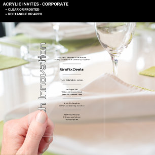 Acryl Clear Tech Innovatie Bedrijfsevenementen Uitnodigingen