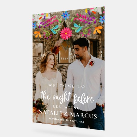 Acryl de nacht voor bruiloft welkom teken acryl bord (Hoek)