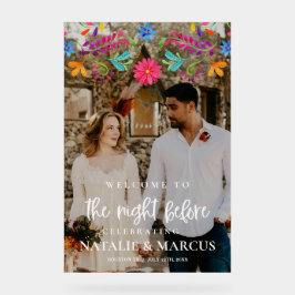 Acryl de nacht voor bruiloft welkom teken bord