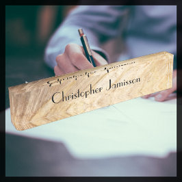 Acryl Desk naamplaat, Faux lichtbruin steen Naambordje