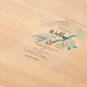 Acryl Destination Wedding Beach Zee Schildpadden Acryl Uitnodigingen (Laagn)