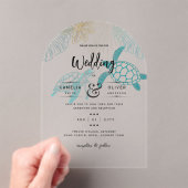 Acryl Destination Wedding Beach Zee Schildpadden Acryl Uitnodigingen (Insitu (Draagbaar))