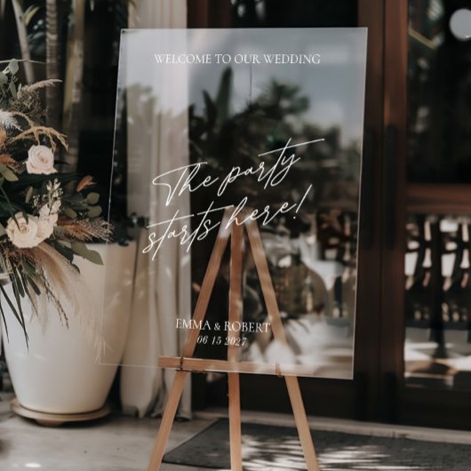Acryl Eenvoudig Minimaal Bruiloft Welkomstbord Acryl Bord