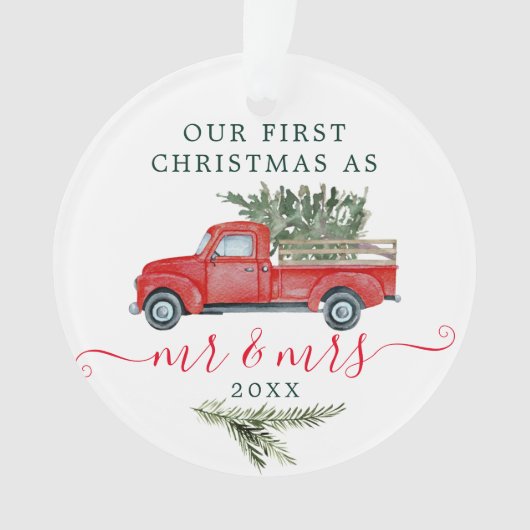 Acryl eerste kerst Ornamenten - de heer en mevrouw (voorkant)