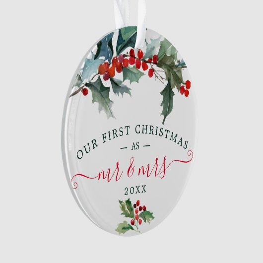 Acryl eerste kerst Ornamenten - de heer en mevrouw (voorkant)