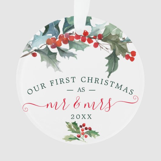 Acryl eerste kerst Ornamenten - de heer en mevrouw (voorkant)